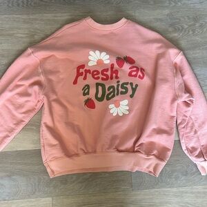 Dippin Daisys “Fresh as a Daisy” Pink Crewneck Sweatshirt
